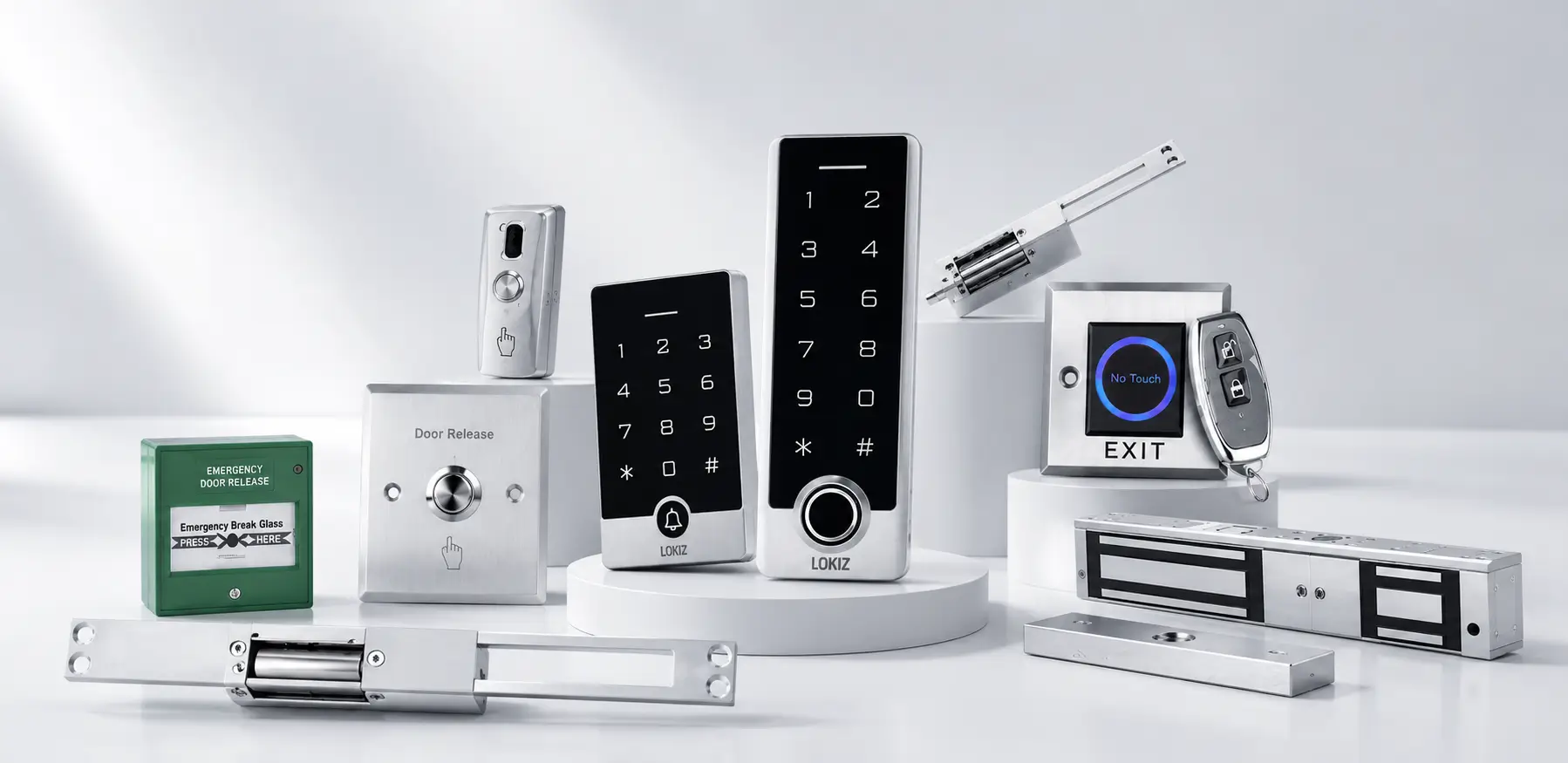 LOKIZ biometric access control system and magnetic door lock products Dubai UAE